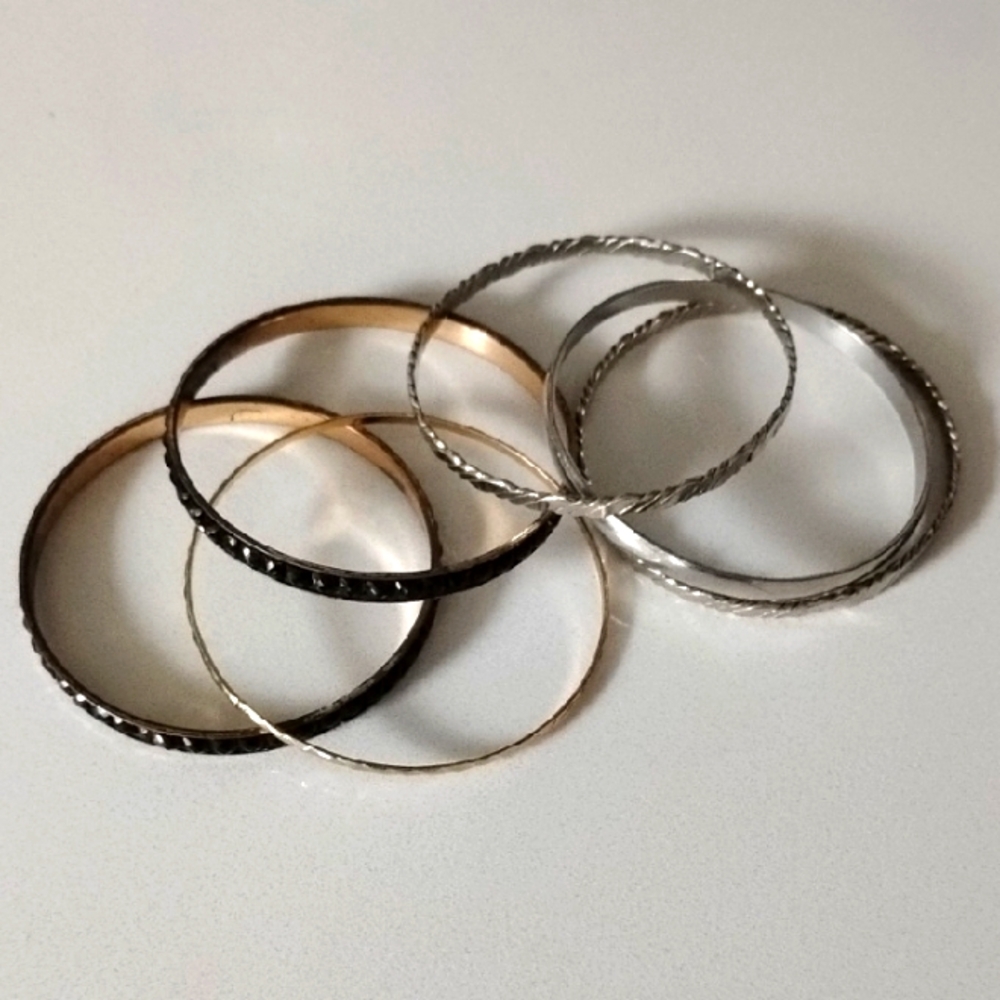 Gold and Silver Bangles, 2 Sets